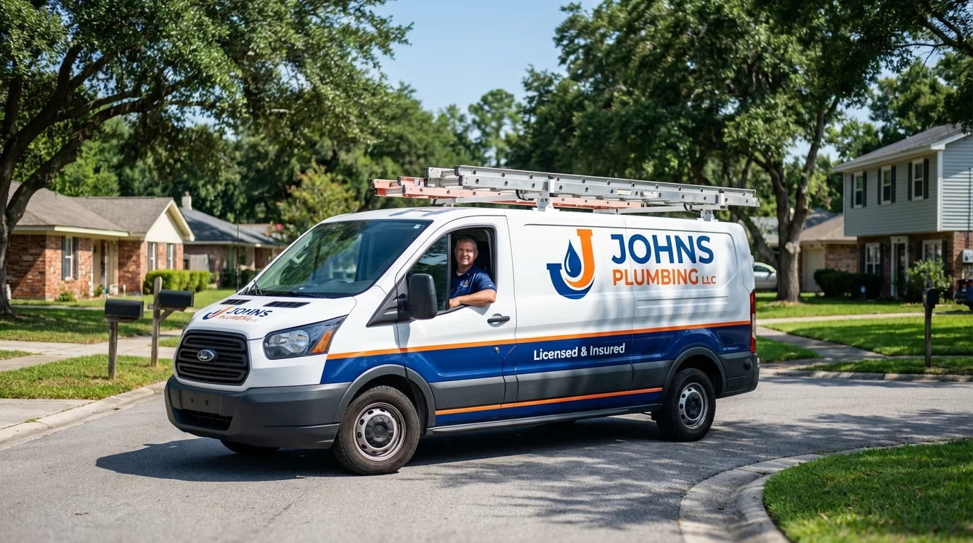 Johns Plumbing LLC service van in Kill Devil Hills, NC