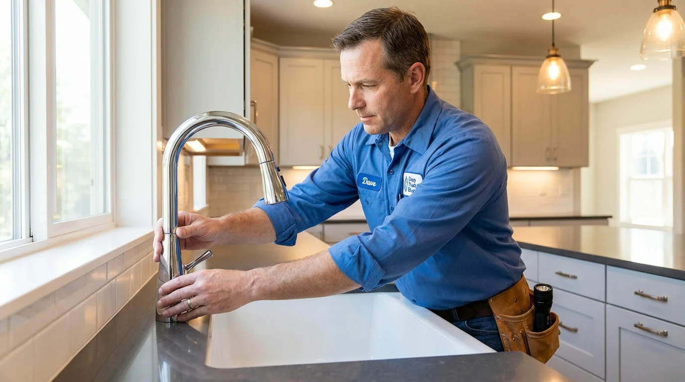Kitchen faucet installation by Johns Plumbing LLC in Kill Devil Hills