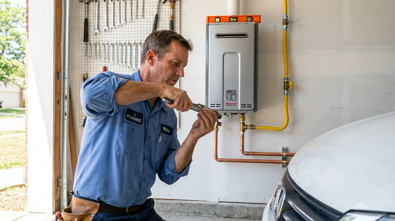 Tankless water heater installation by a Johns Plumbing LLC plumber in Kill Devil Hills